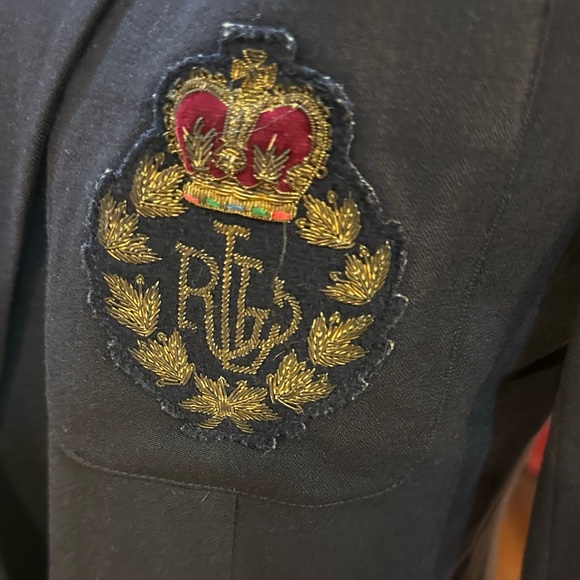 Vintage Ralph Lauren Navy Double-Breasted Wool Blazer Size Medium - Picture 8 of 16